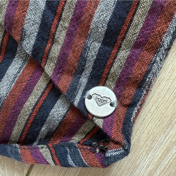 Roxy Multicolor Striped High Low Midi Dress Cotton Women’s Size Medium - Picture 5 of 13